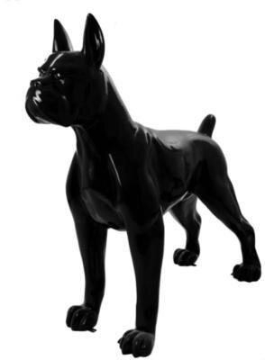 Statue en Résine Chien Boxer XXL Noir - 190cm