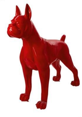 Statue en Résine Chien Boxer XXL Rouge - 190cm