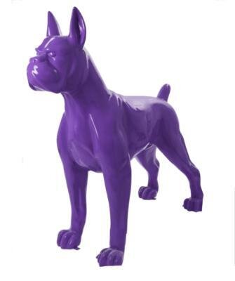 Statue en Résine Chien Boxer XXL Violet - 190cm