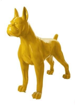 Statue en Résine Chien Boxer XXL Jaune - 190cm