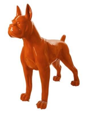 Statue en Résine Chien Boxer XXL Orange - 190cm