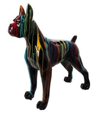 Statue en Résine Chien Boxer XXL Trash Noir - 190cm