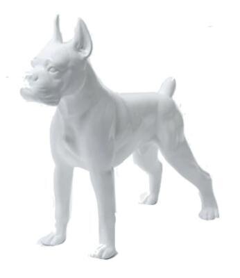 Statue en Résine Chien Boxer Blanc - 110cm