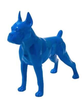 Statue en Résine Chien Boxer Bleu - 110cm