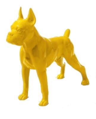 Statue en Résine Chien Boxer Jaune - 110cm