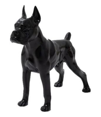 Statue en Résine Chien Boxer Noir -110cm