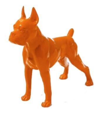 Statue en Résine Chien Boxer Orange - 110cm