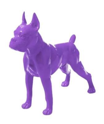 Statue en Résine Chien Boxer Violet - 110cm