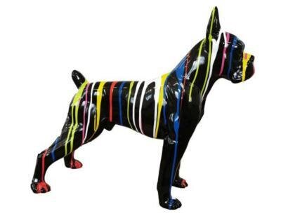 Statue en Résine Chien Boxer Trash Noir - 110cm