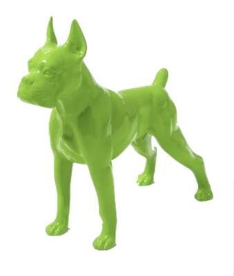Statue en Résine Chien Boxer Vert - 110cm