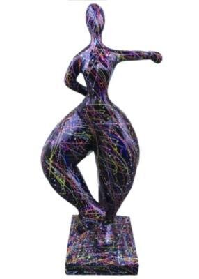 Statue danseuse  Splash Noir en résine - H 135cm