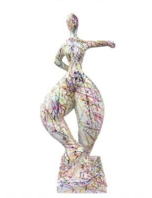 Statue danseuse Splash Blanc en résine - H 135cm