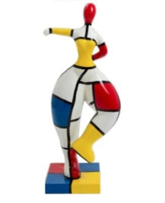 Statue danseuse Mondrian en résine - H 135cm