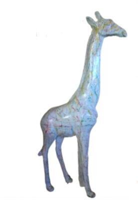 Sculpture en Résine Girafe Splash Blanc - 210cm