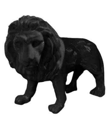 Sculpture Lion Noir colorée XXL - L 190cm
