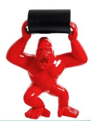 Statue en Résine Gorille Bidon Rouge - 250cm