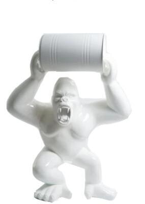 Statue en Résine Gorille Bidon Blanc - 250cm