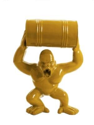 Statue en Résine Gorille Bidon Jaune - 70cm