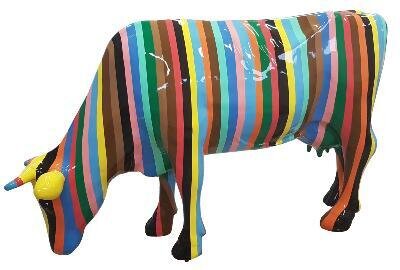 Sculpture de Vache Multicolore - L 225cm