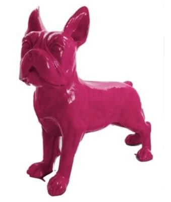Statue en Résine Bulldog Français Rose - 180cm Statue en Résine Bulldog Français Rose - 180cm