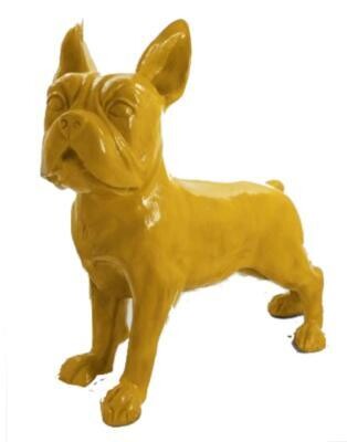 Statue en Résine Bulldog Français Jaune - 180cm Statue en Résine Bulldog Français Jaune - 180cm