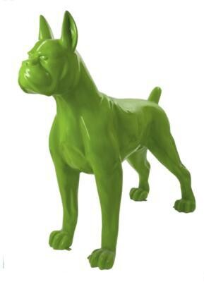 Statue en Résine Chien Boxer XXL Vert - 190cm