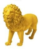 Sculpture Lion Design Jaune - L 100cm