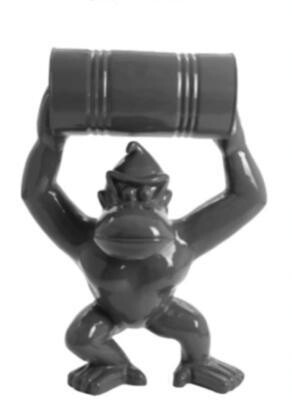 Statue en résine Donkey Kong Bidon Gris -100cm Statue en résine Donkey Kong Bidon Gris -100cm