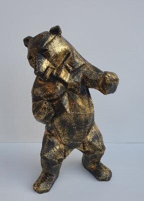 Statue en résine Ours Origami Riveter- H 40cm