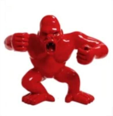 Statue en Résine Gorille Rouge - 40cm