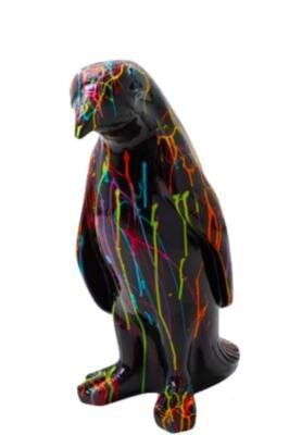 Sculpture en résine Pingouin Trash Noir - H 70cm