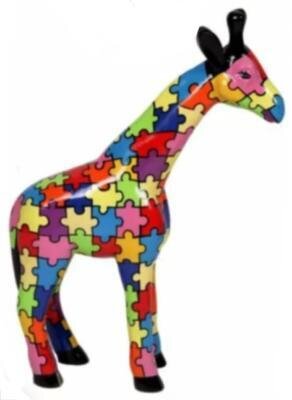 Statue Girafe en Résine Puzzle - 50cm