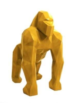 Statue en résine Gorille Origami Jaune - 40cm Statue en résine Gorille Origami Jaune - 40cm
