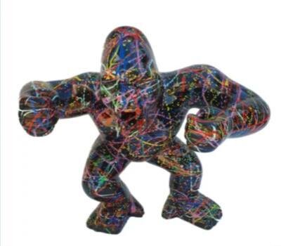 Statue en Résine Gorille Splash Noir - 40cm