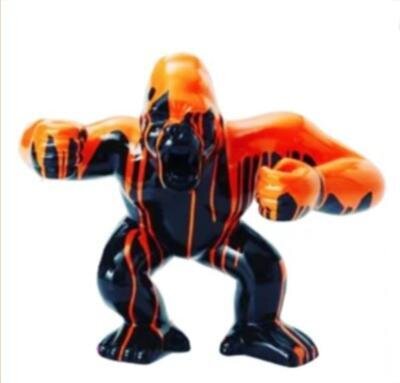 Statue en Résine Gorille Trash Orange - 40cm