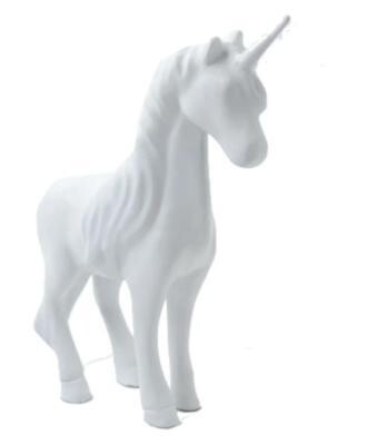 Sculpture Licorne en résine Blanc - 50cm