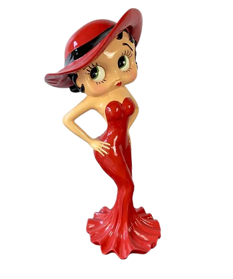 STATUE BETTY BOOP 95CM ROUGE CHAPEAU
