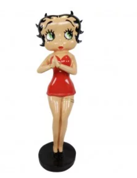 STATUE BETTY BOOP 85CM MAIN JOINTE ROUGE