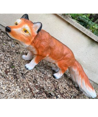 Renard en résine 65cm Nature