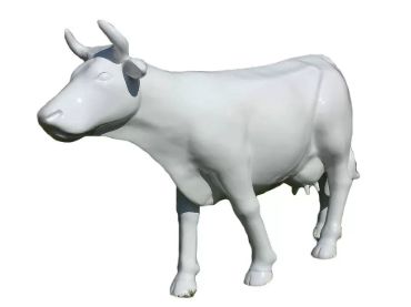 Statue en résine d'une Vache Blanc - 140 cm