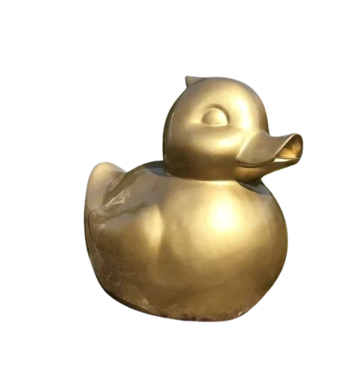 Statue en résine Canard Doré - L 65 cm