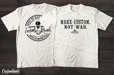 Customhands T-Shirt Motiv: Make custom, not war / Customhands Logo