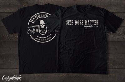Customhands T-Shirt Motiv: Size does matter / Customhands Logo