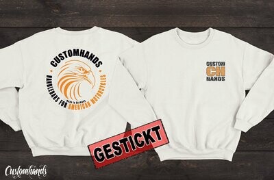 Customhands Sweatshirt Motiv: Customhands Logos. Gestickt.