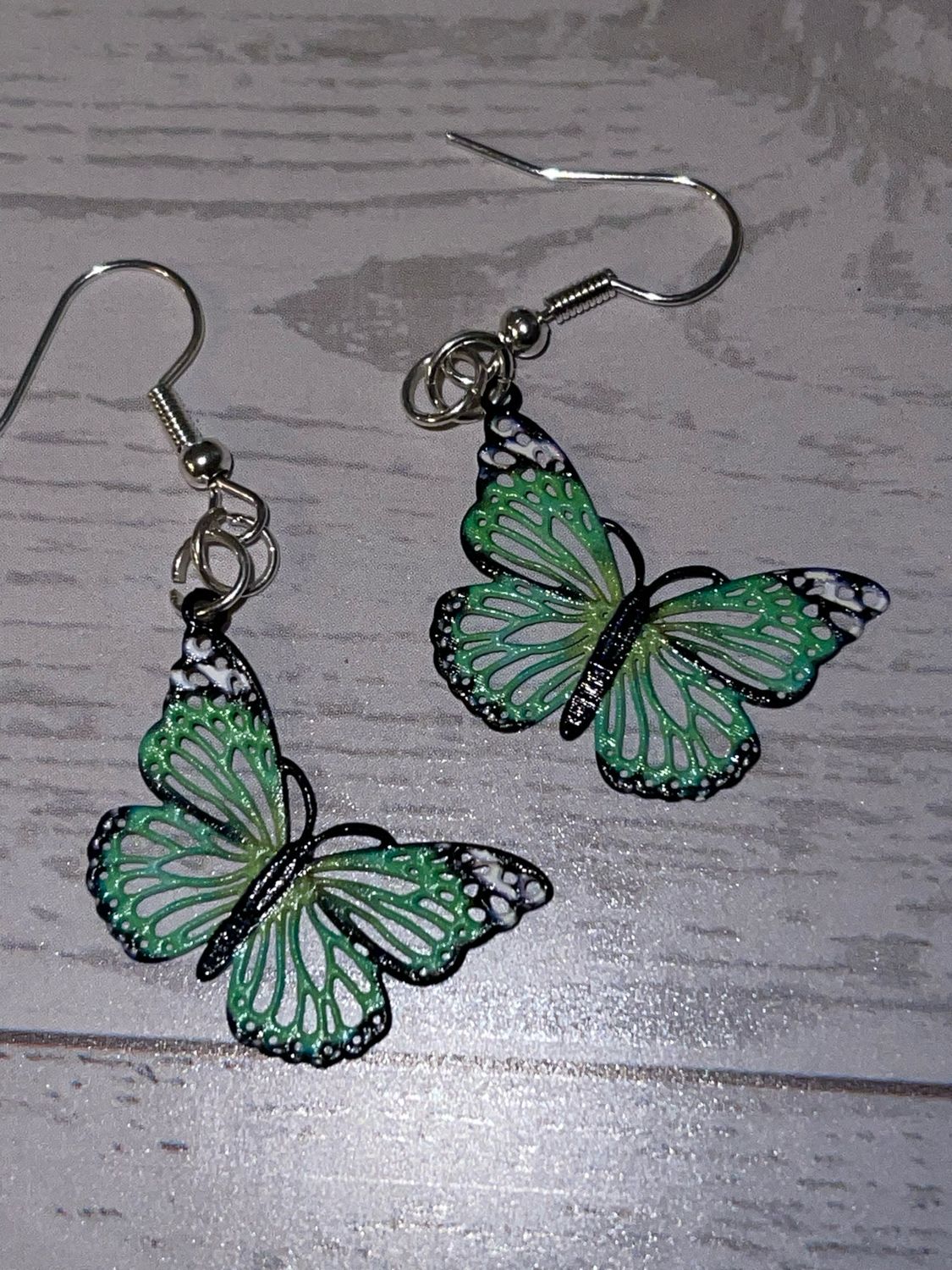 Green Butterfly Earrings