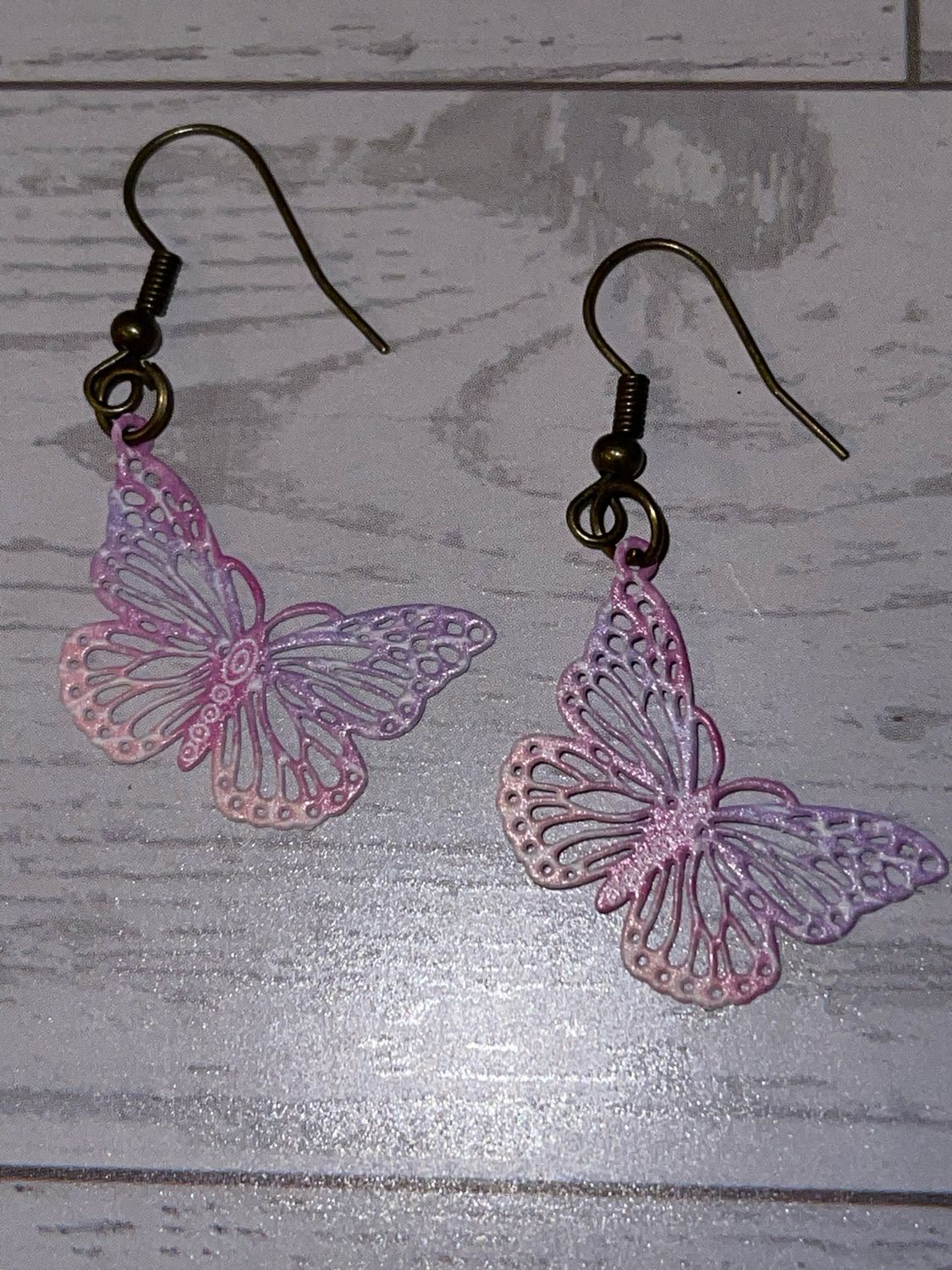 Light Pink Butterfly Earrings