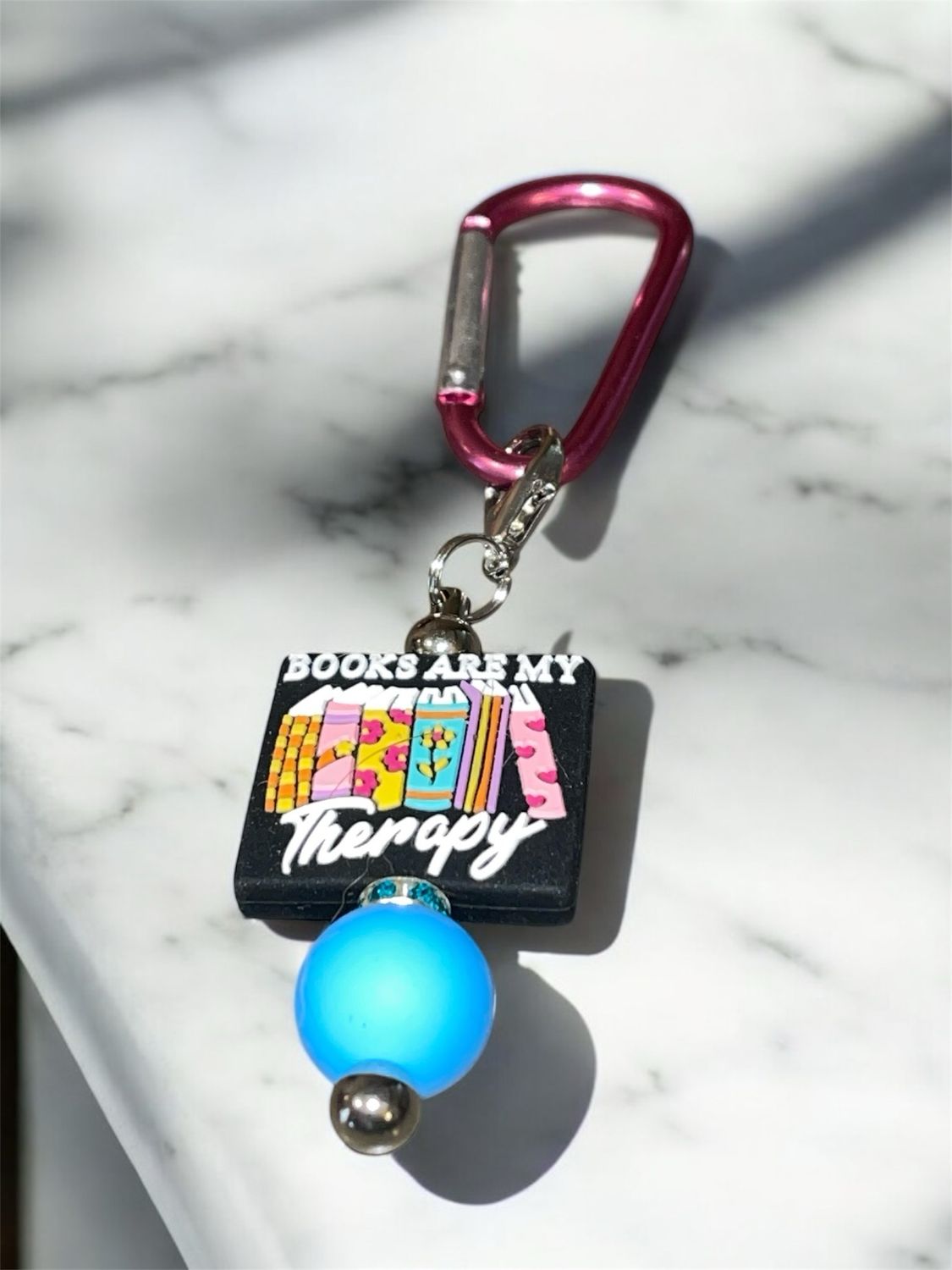 Books Are My Therapy Keychain