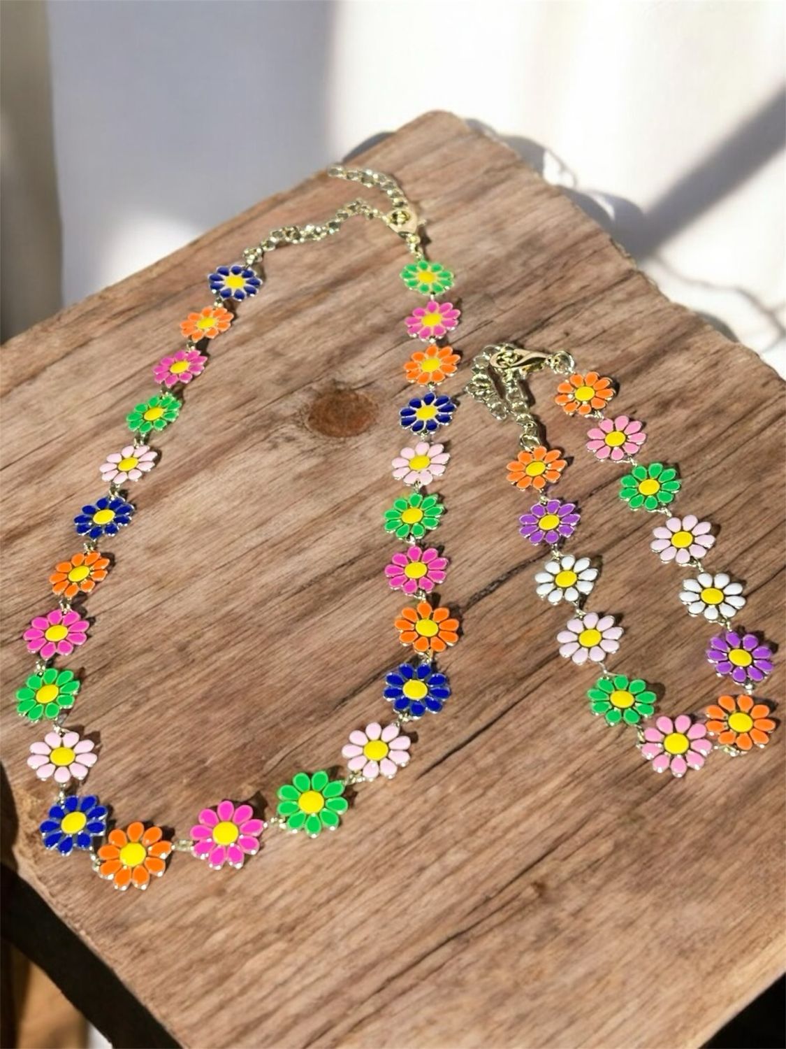 Flower Necklace And Bracelet Set