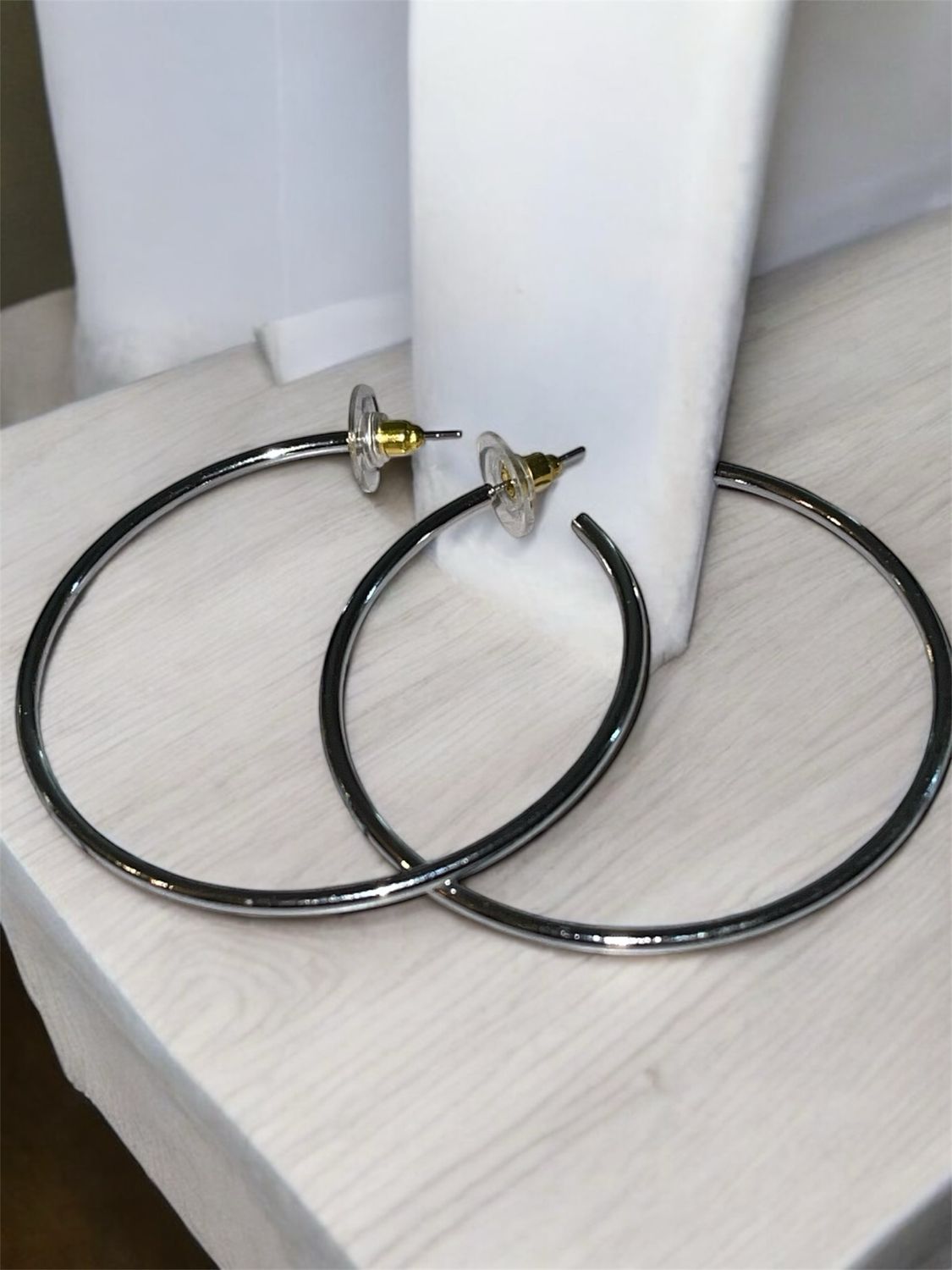 Large Silver Hoop Earrings