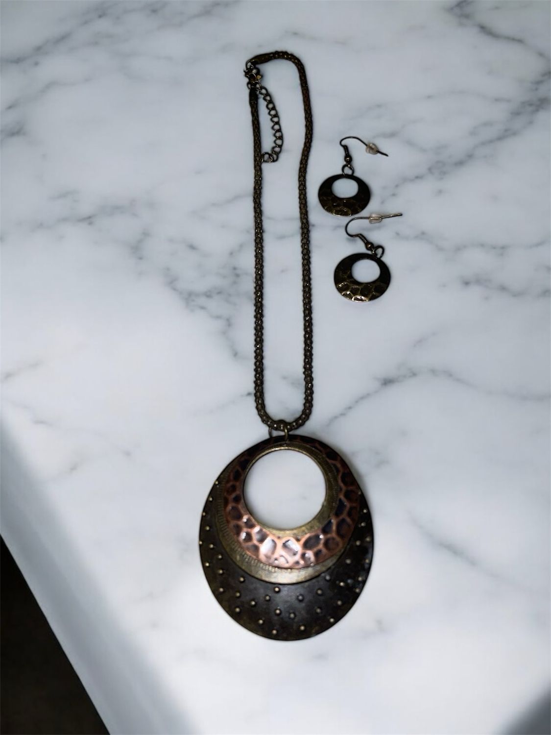 Brass And Copper Necklace Set